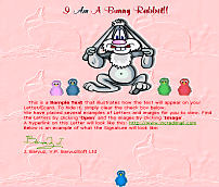 I am a Bunny Rabbit IM Letter